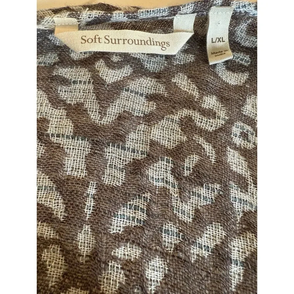 Soft Surroundings Pasha Pumpkin Wool Leopard Print Cardigan Womens Sz X/XL - Picture 7 of 7